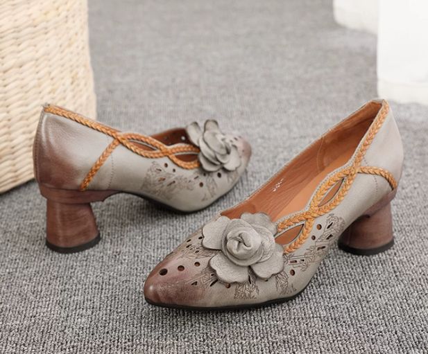 Handmade Leather High-heeled shoes for Women
