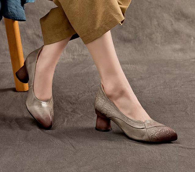 Handmade Leather High-heeled shoes for Women