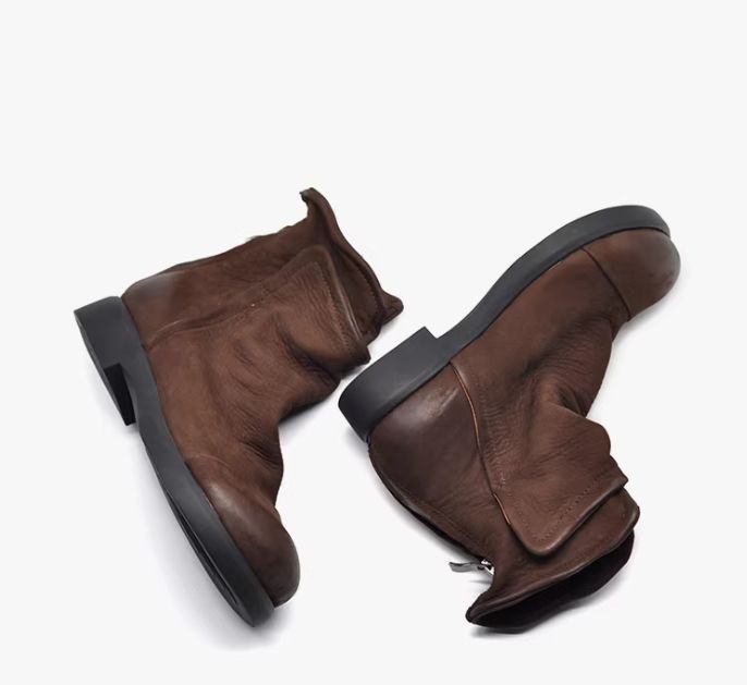 Vintage Martin Boots for Women in Winter handmade Padded Genuine Leather Boots