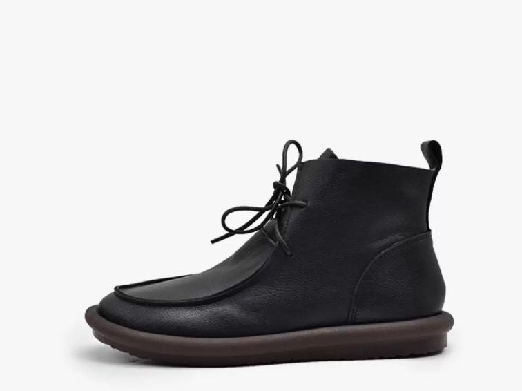 Original British-Style Platform Martin Boots for Women Made of Genuine Leather Flat Shoes