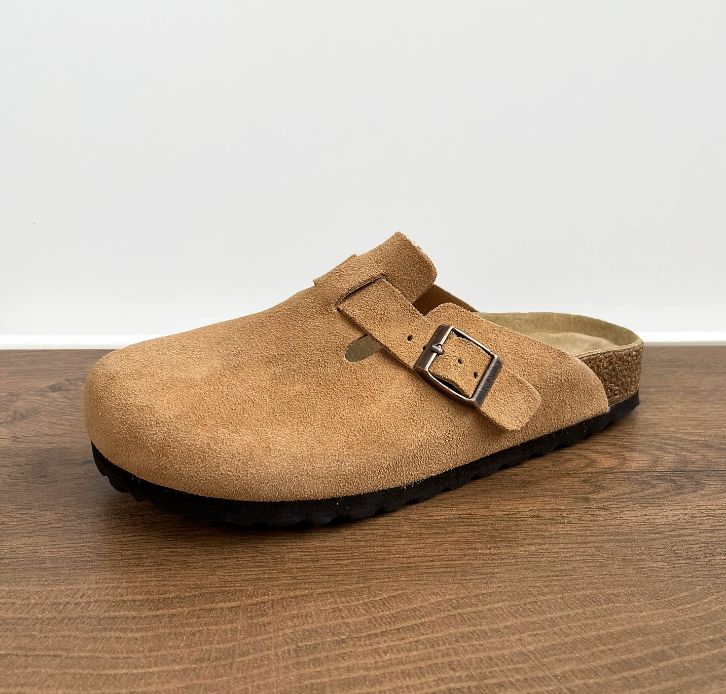 BURKIN shoes Retro Cork-covered Head-Trimmed Slip-on Shoes Women's and Men's Matching Outerwear Style Slip-on Shoes One-Piece Footwear