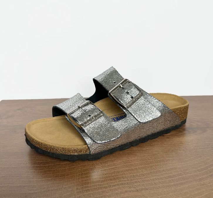 Spring and Summer Leather Bocken Shoes Casual Cowhide Leather Upper Sandals Cork Flat Slippers Women's Bocken Outerwear Shoes