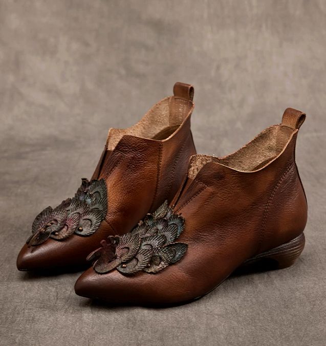 Handmade Leather Boots for Women in Brown