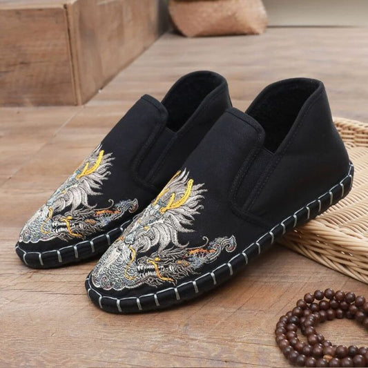 Old Beijing Cloth Boots for Both Men and Women Made Multi-Layered Sole Chinese Style Embroidered Shoes