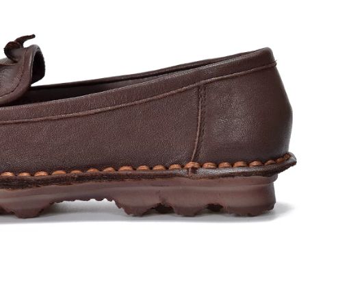 Handmade Vintage Leather Flower Shoes for Women