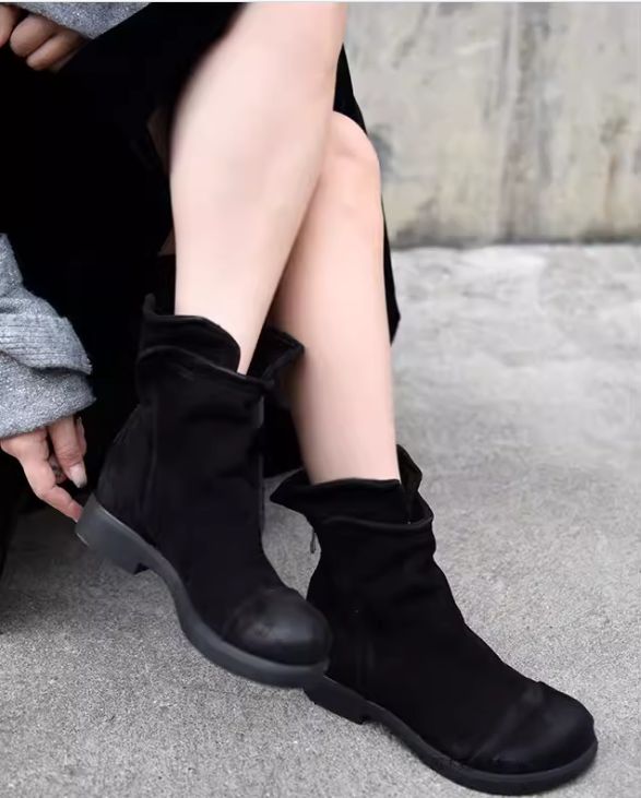 Vintage Martin Boots for Women in Winter handmade Padded Genuine Leather Boots