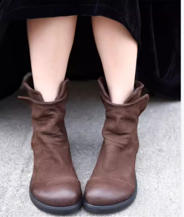 Vintage Martin Boots for Women in Winter handmade Padded Genuine Leather Boots