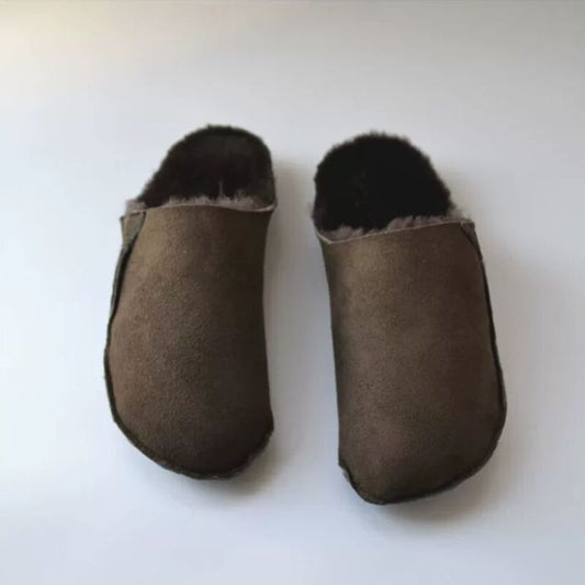 Sheepskin and Genuine Leather Pure Wool Slippers for Women