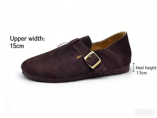 Flat Leather Shoes for Women All-Season Soft Soles