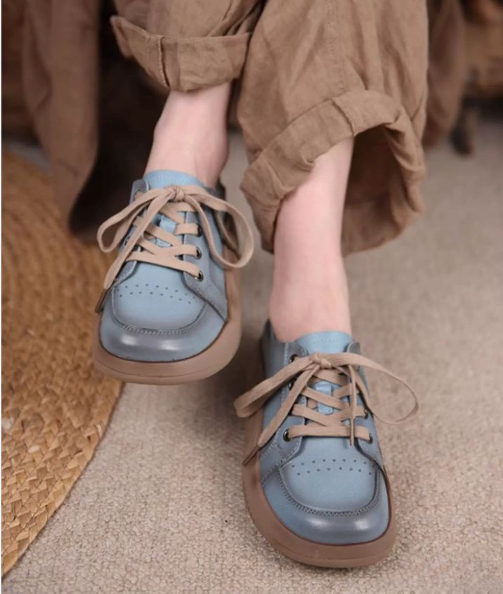 Retro Hong Kong Style Chic Shoes Thick-soled Casual Shoes Sports Shoes Women's Style Genuine Leather