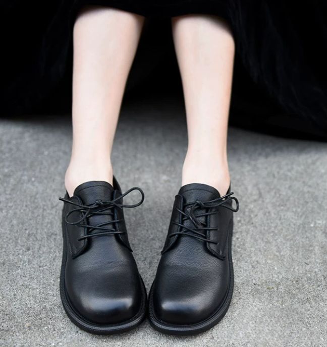 Leather Women's British Flat Shoes Suitable For Two Pairs of Casual shoes Comfortable and Versatile Loafers New Style