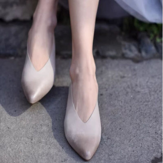 Handmade Leather Flat Shoes For Women Soft Soles