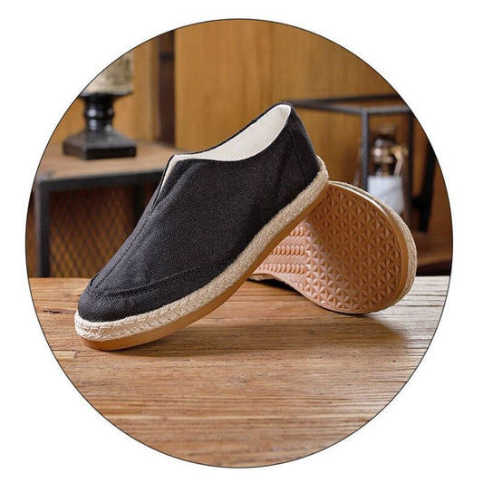 Handmade Canvas shoes Suitable for All Seasons Men's style shoes in Black