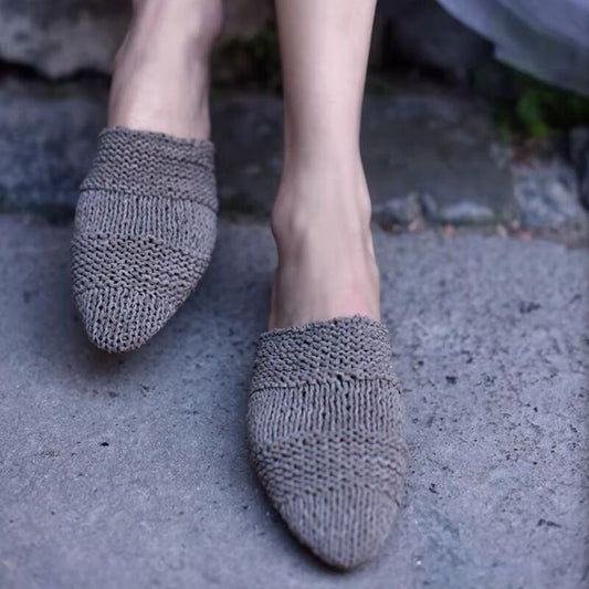 Retro Sheepskin Woven Single Shoes for Women, Soft-soled, Flat shoes, Comfortable for All Seasons, Mother's Shoes