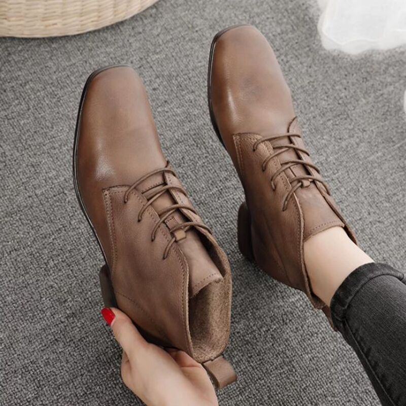 Handmade Leather Boots for Women in Brown