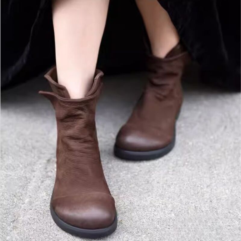 Vintage Martin Boots for Women in Winter handmade Padded Genuine Leather Boots