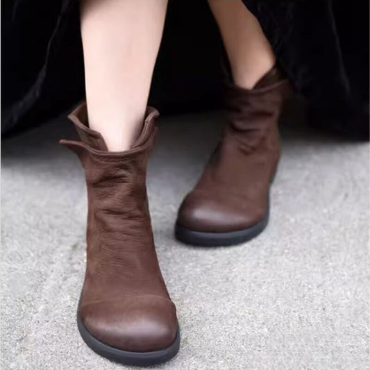 Vintage Martin Boots for Women in Winter handmade Padded Genuine Leather Boots