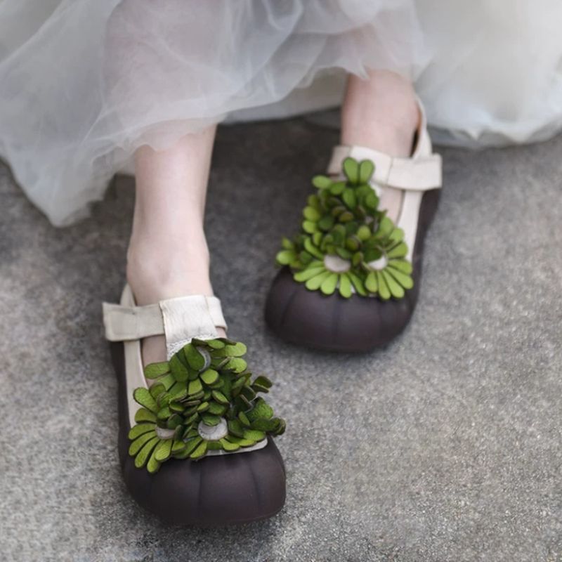 Handmade Leather Mary Jane Shoes For Women Casual & Elegant