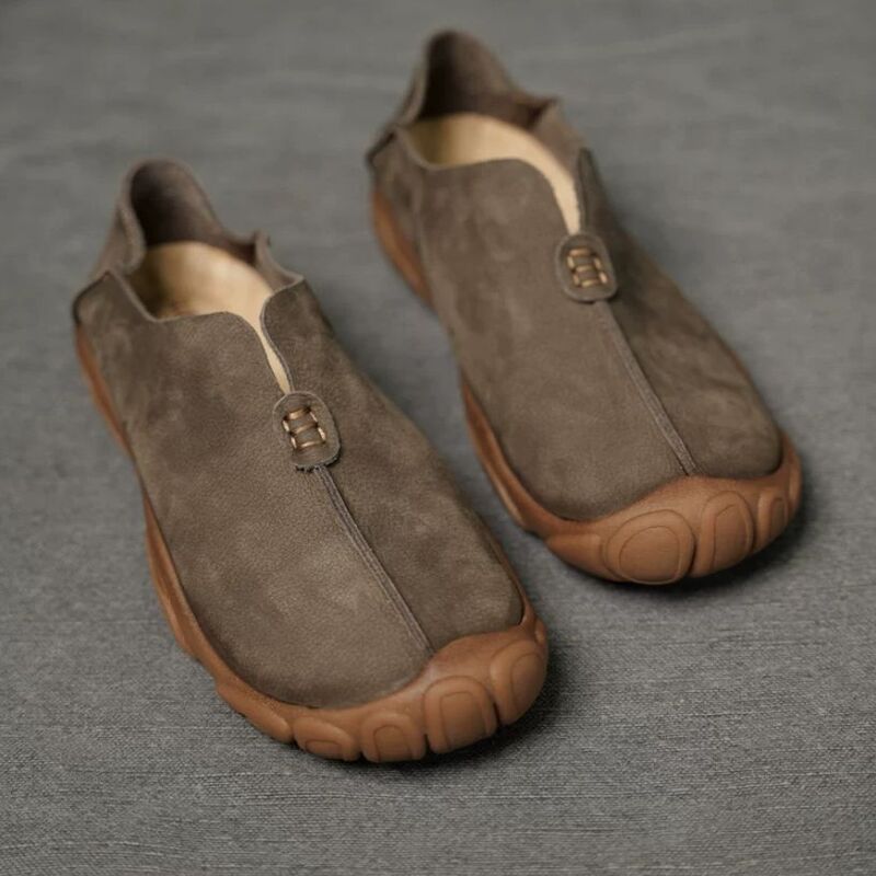 Autumn Genuine Leather Retro Men's Shoes - Cool and Casual Shoes with Breathable Soft Leather and Soft Soles