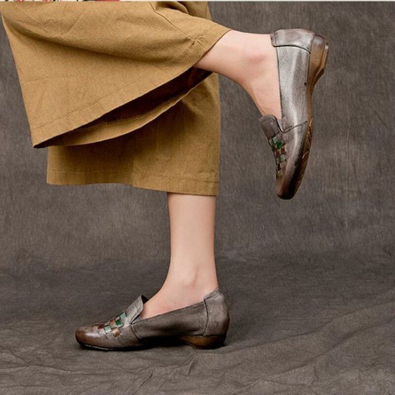Handmade Leather Flat Shoes for Women