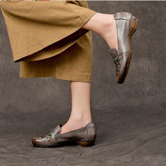 Handmade Leather Flat Shoes for Women