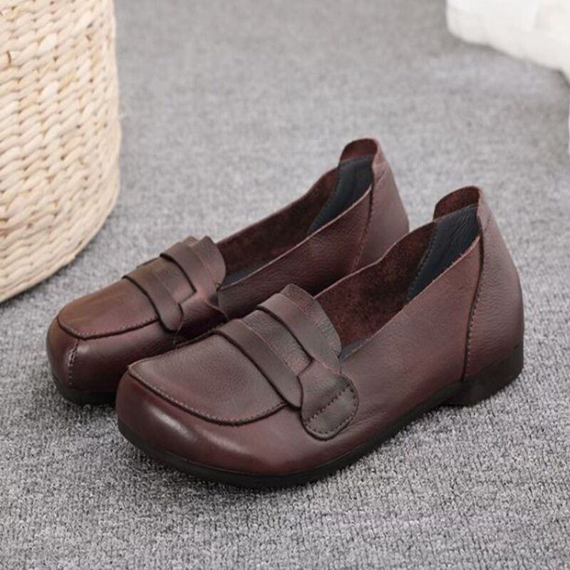 Spring 2026 New Style Genuine Leather Women's Flat Comfortable Cowhide Loafers