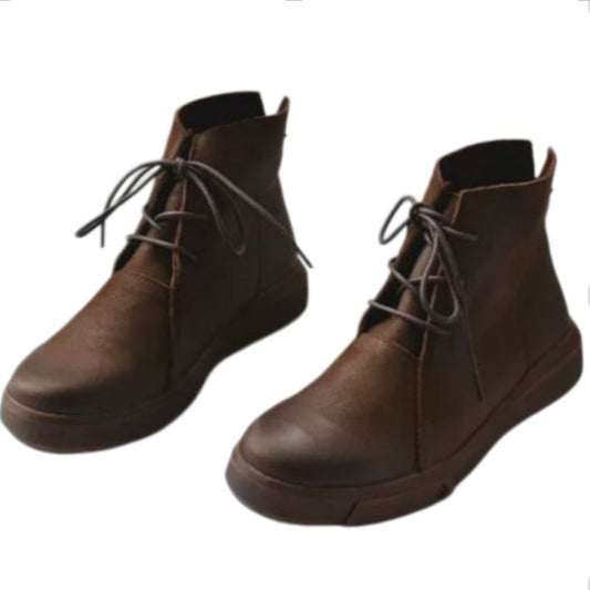 Handmade Cowhide Full Leather Martin Boots Women's Casual Style Retro Shoes