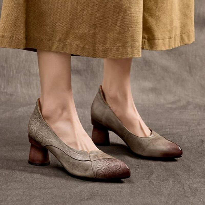 Handmade Leather High-heeled shoes for Women