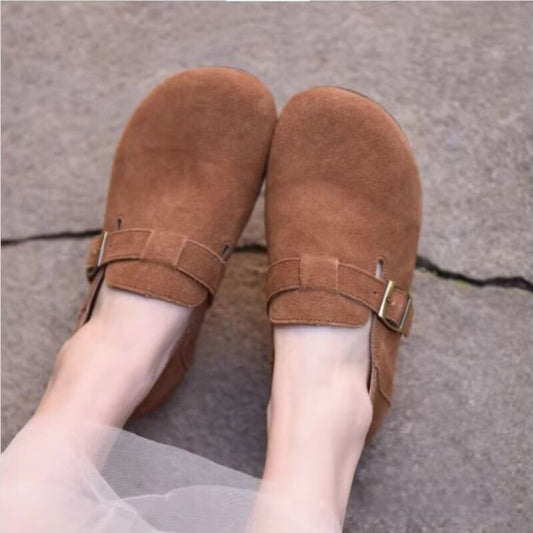 Flat Leather Shoes for Women All-Season Soft Soles