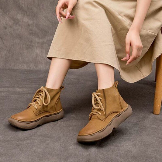 Handmade Leather Boots for Women in Brown