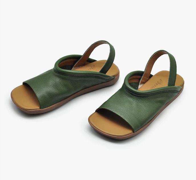 Leather Flat-Bottomed Sandals For Women New Style Suitable for Wearing Outside Open-toe Roman Sandals Comfortable and Versatile