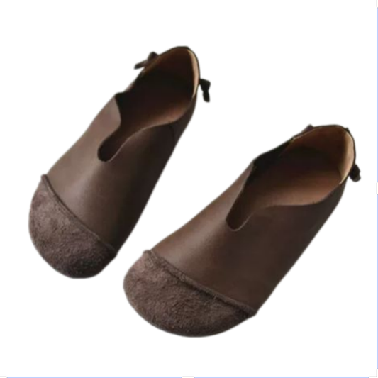 Handmade Leather Soft Flat Shoes For Women Retro Design