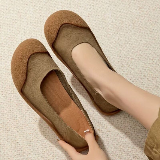 Handmade Vintage Leather Flat Shoes for Women