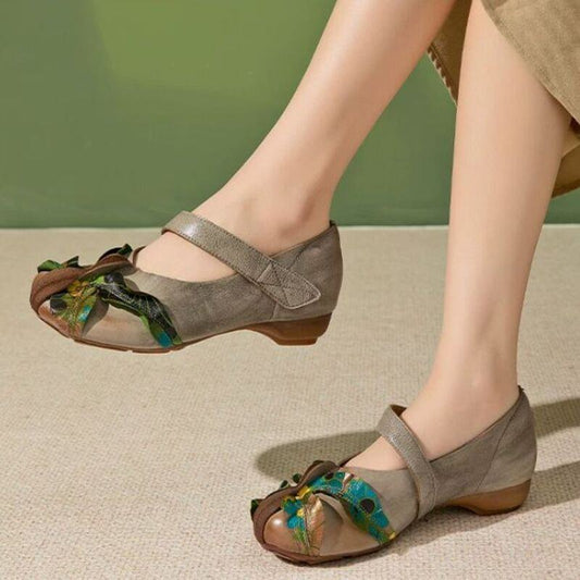 Handmade Vintage Leather Flat Shoes for Women