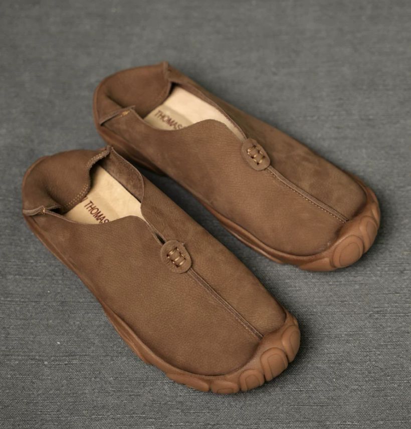 Autumn Genuine Leather Retro Men's Shoes - Cool and Casual Shoes with Breathable Soft Leather and Soft Soles