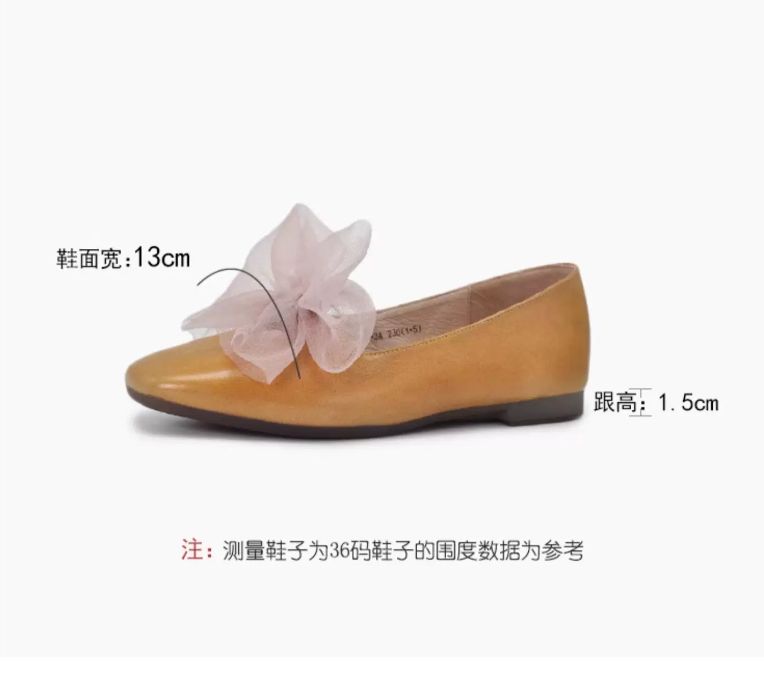 Lace-up Flat Shoes Low-cut Square Bow Tie Single Shoes for Women