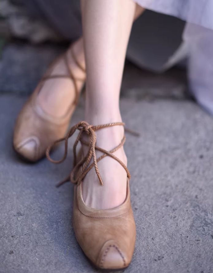 Flat Shoes For Women DIY Braided Leather Low Heel Casual Soft-Topped