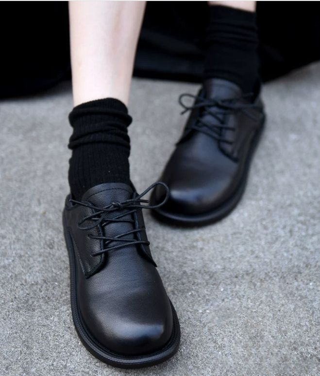 Leather Women's British Flat Shoes Suitable For Two Pairs of Casual shoes Comfortable and Versatile Loafers New Style