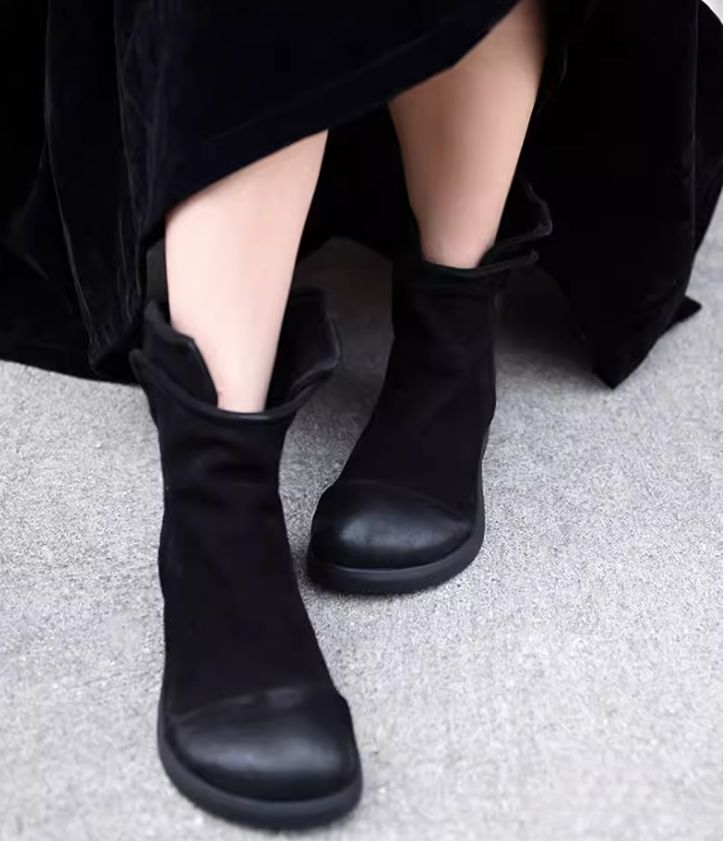 Vintage Martin Boots for Women in Winter handmade Padded Genuine Leather Boots