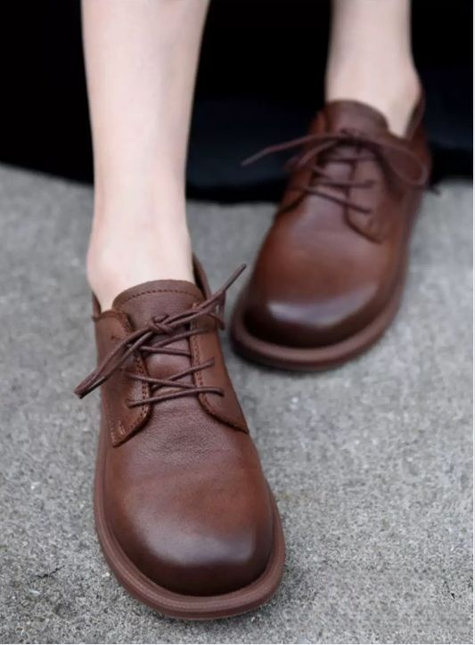 Leather Women's British Flat Shoes Suitable For Two Pairs of Casual shoes Comfortable and Versatile Loafers New Style