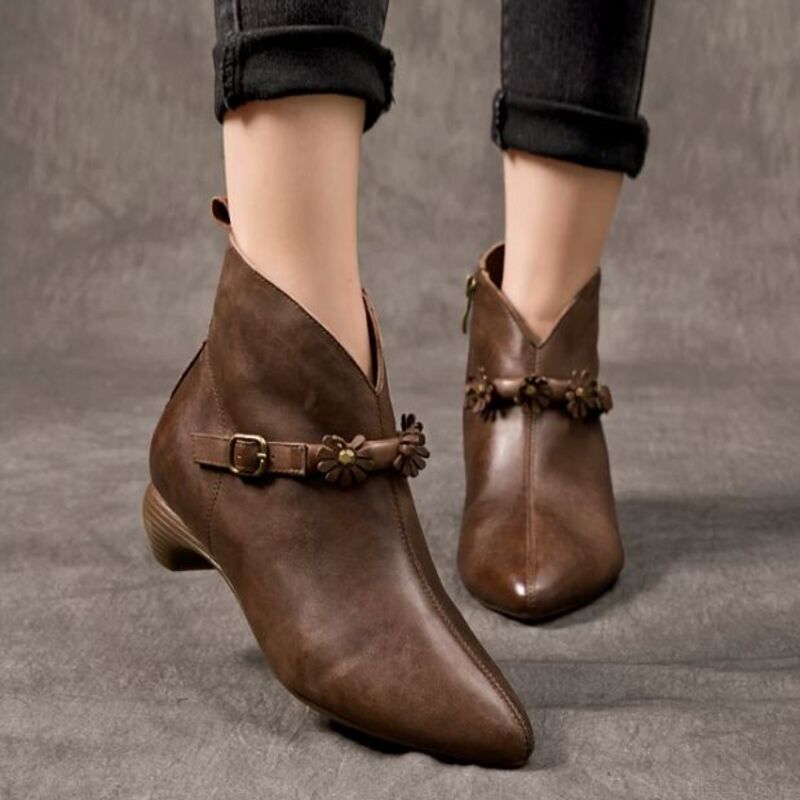Handmade Leather Boots for Women in Brown