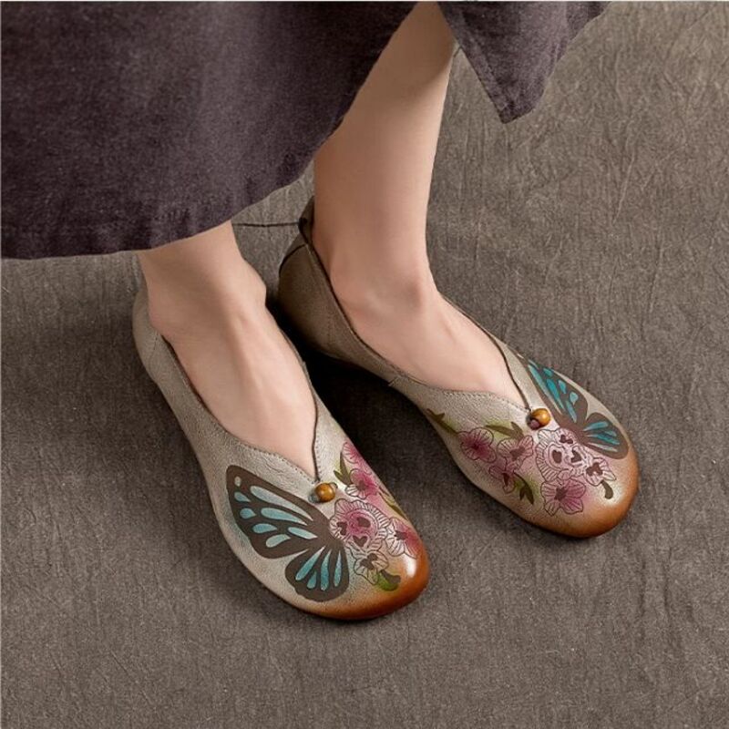 Handmade Leather Flat Shoes for Women