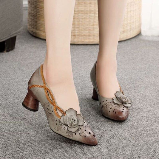 Handmade Leather High-heeled shoes for Women