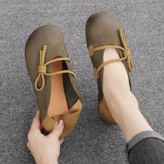 Handmade Vintage Leather Flat Shoes for Women