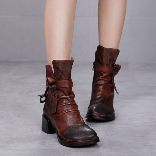 Handmade Vintage Leather Boots for Women