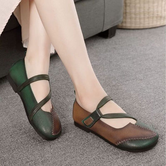 Handmade Leather Flat Shoes for Women